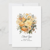 Champagne gekleurde bloemenbruiloft bedankkaart (Voorkant)