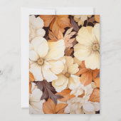 Champagne gekleurde bloemenbruiloft kaart (Achterkant)