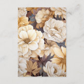 Champagne Gekleurde Floral bruiloft Gast Details Informatiekaartje (Achterkant)