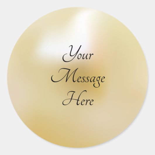 Champagne gekleurde parel aangepaste bericht ronde sticker (Voorkant)