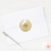 Champagne gekleurde parel aangepaste bericht ronde sticker (Envelop)