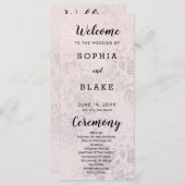 Champagne gekleurde Rozen bruiloft programma (Voorkant / Achterkant)