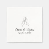 Champagne gepersonaliseerde bruiloft cocktail papi servet (Voorkant)