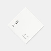 Champagne Gepersonaliseerde Monogram Trouwpapier Servet (Hoek)