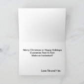 Champagne Gingerbread Man Kerst Kaart Gay Mannen (Binnen)