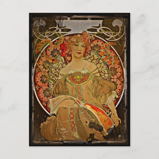 Champagne GIrl c1897 Briefkaart (Voorkant)