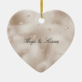 Champagne Glam Blush Glitter Hearts Keramisch Ornament (Voorkant)