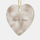 Champagne Glam Blush Glitter Hearts Keramisch Ornament (Links)
