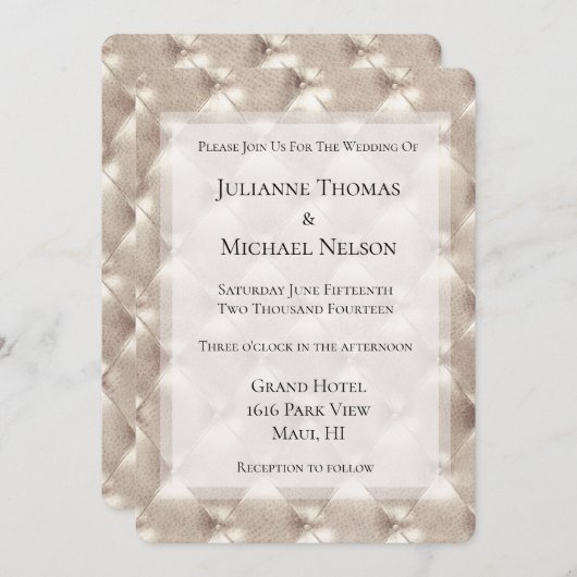 Champagne Glam Romantische bruiloft Kaart (Voorkant / Achterkant)