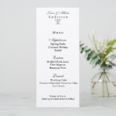 Champagne Glans Menu Card voor Bruiloften & Galaba Kaart (Staand voorkant)