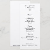 Champagne Glans Menu Card voor Bruiloften & Galaba Kaart (Voorkant / Achterkant)