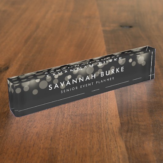 Champagne Glans Naambordje (Zijkant)