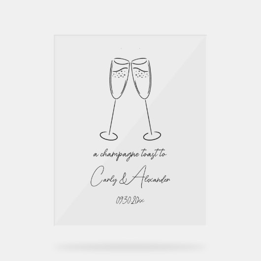 Champagne Glas Champagne Toast Trouwbar Acryl Bord (Voorkant)