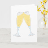 champagne-glas kaart (Gele Bloem)