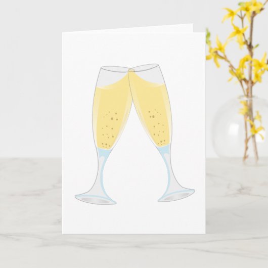 champagne-glas kaart (Gele Bloem)