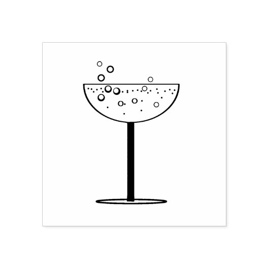 Champagne Glas Rubber Stempel (Afrduk)