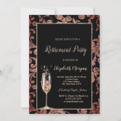 Champagne Glas Sparkle Swirls Pensioenfeest Kaart (Voorkant)