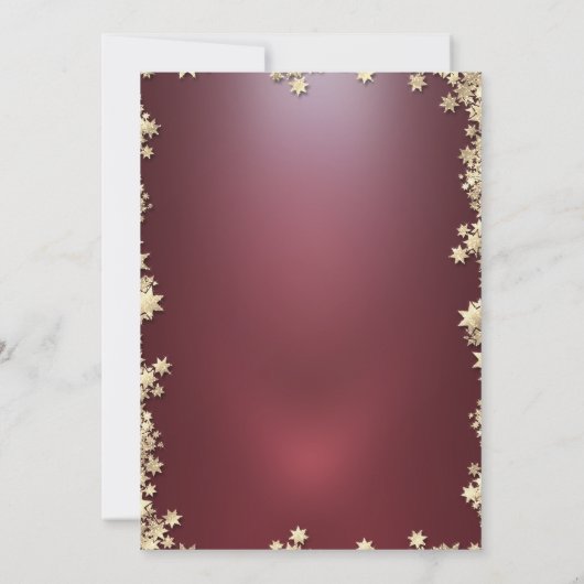 Champagne glas, sterren kabouters kerstfeest kaart (Achterkant)