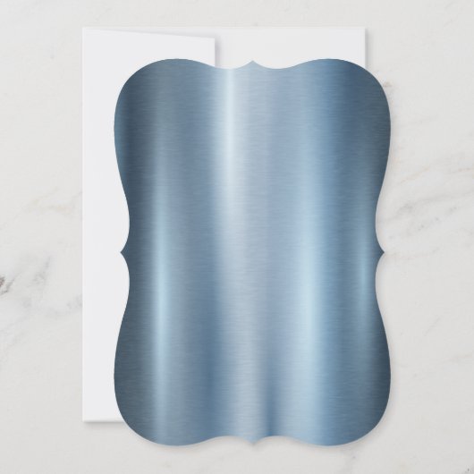 Champagne glas strik blauw metallic kerst kaart (Achterkant)