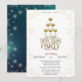 Champagne Glas Vakantie Cocktails Kerstmis Kaart (Voorkant / Achterkant)