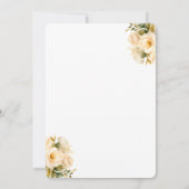 Champagne glas witte rozen bruids lunch kaart (Achterkant)