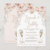 Champagne Glass Boho Brunch Vrijgezellenfeest Kaart (Voorkant / Achterkant)