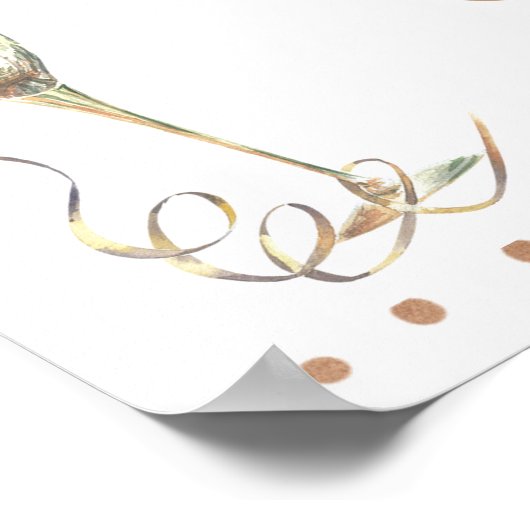 Champagne Glass Boho Brunch Vrijgezellenfeest Welk Poster (Hoek)