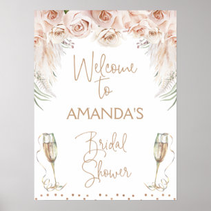 Champagne Glass Boho Brunch Vrijgezellenfeest Welk Poster