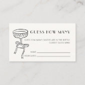 Champagne Glass Bow Bridal Shower Guess How Many Informatiekaartje (Voorkant)