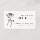 Champagne Glass Bow Bridal Shower Share A Recipe Informatiekaartje (Voorkant)