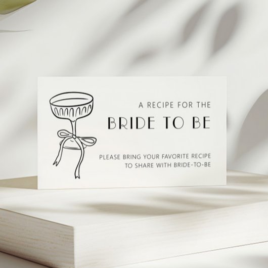 Champagne Glass Bow Bridal Shower Share A Recipe Informatiekaartje