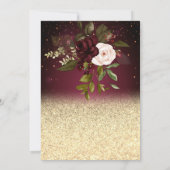 Champagne Glass Gold Burgundy Rozen Retirement Kaart (Achterkant)