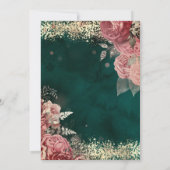 Champagne Glass Gold Confetti Floral Green 60th Kaart (Achterkant)