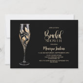 Champagne Glass Gold Leaf Bridal Shower Kaart (Voorkant)