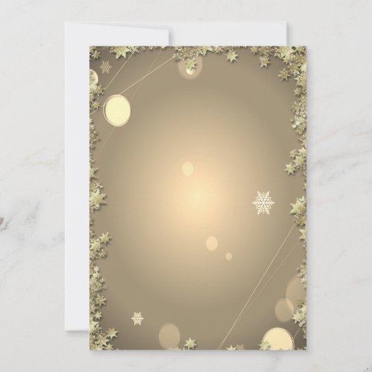 Champagne Glass Holly Berry Cocktail Stars Vakanti Kaart (Achterkant)