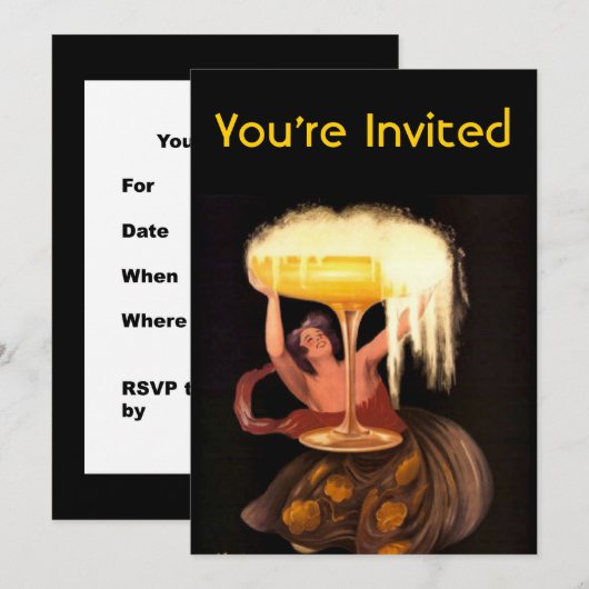 Champagne Glass Kaart (Voorkant / Achterkant)