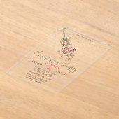 Champagne Glass, Liight Gold Kerstmis Company Acryl Uitnodigingen (Laagn)