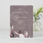 Champagne Glass Magnolia Retirement Kaart (Staand voorkant)