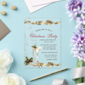  Champagne Glass Pearls Corporate Christmas Party Acryl Uitnodigingen (Insitu (Huwelijk))