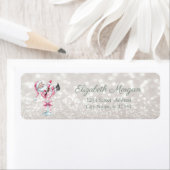 Champagne Glass Pink Santa Glittery Bokeh  Etiket (Insitu)
