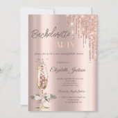 Champagne Glass Rozen Bachelorette Kaart (Voorkant)