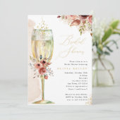 Champagne Glass Rust en Gold Vrijgezellenfeest Kaart (Staand voorkant)