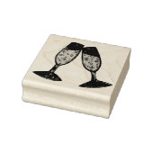 Champagne Glass Toast Bubbles Cheers Weddenschap Rubberstempel (Stempel)