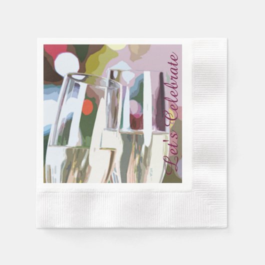Champagne Glass Toast Servetten (Voorkant)