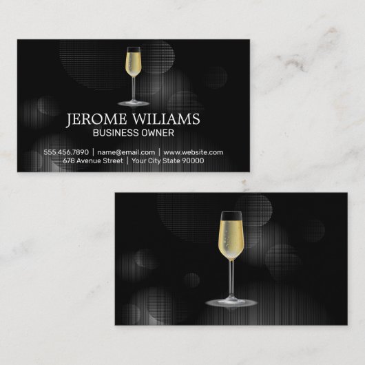Champagne Glass Visitekaartje (Voorkant / Achterkant)