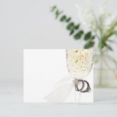 Champagne Glass Wedding Rings Briefkaart (Staand voorkant)