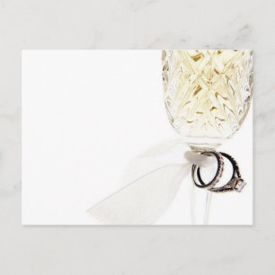 Champagne Glass Wedding Rings Briefkaart