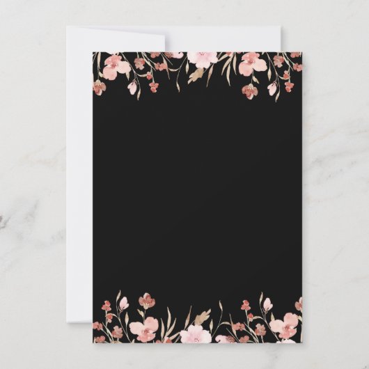 Champagne Glass Wildflowers Uitnodiging (Achterkant)