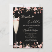 Champagne Glass Wildflowers Uitnodiging (Voorkant)