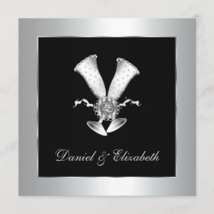 Champagne Glasses 25th Wedding Jubileum Kaart